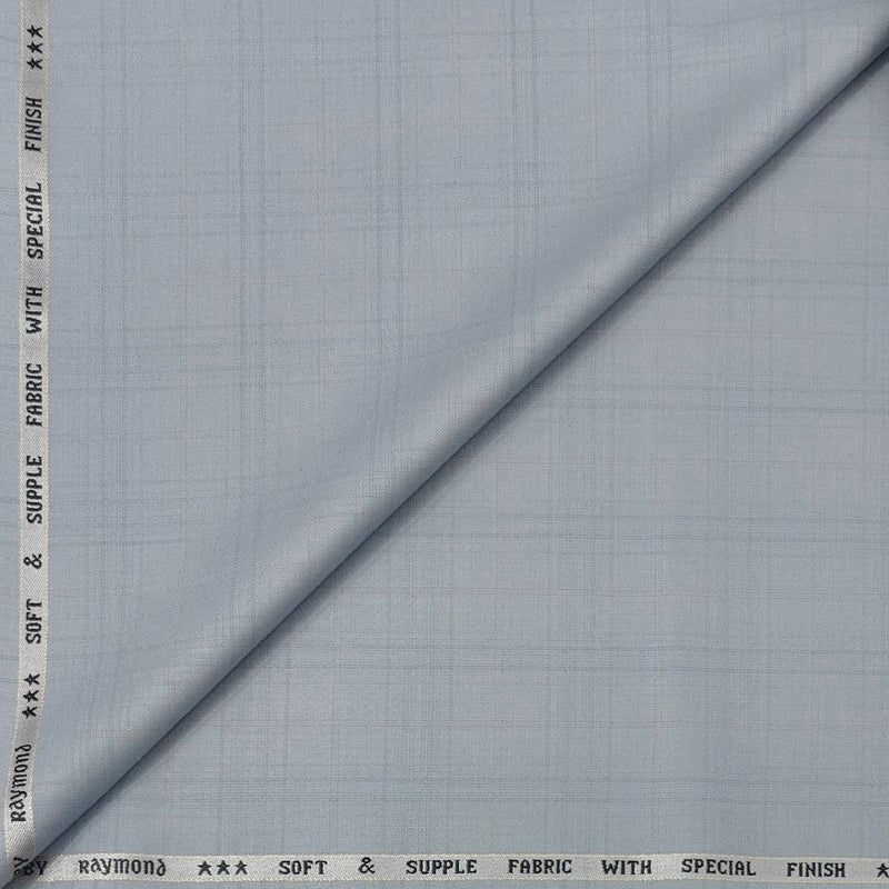 Suit Fabri Raymond Poly Viscose Broad Check Color Silver