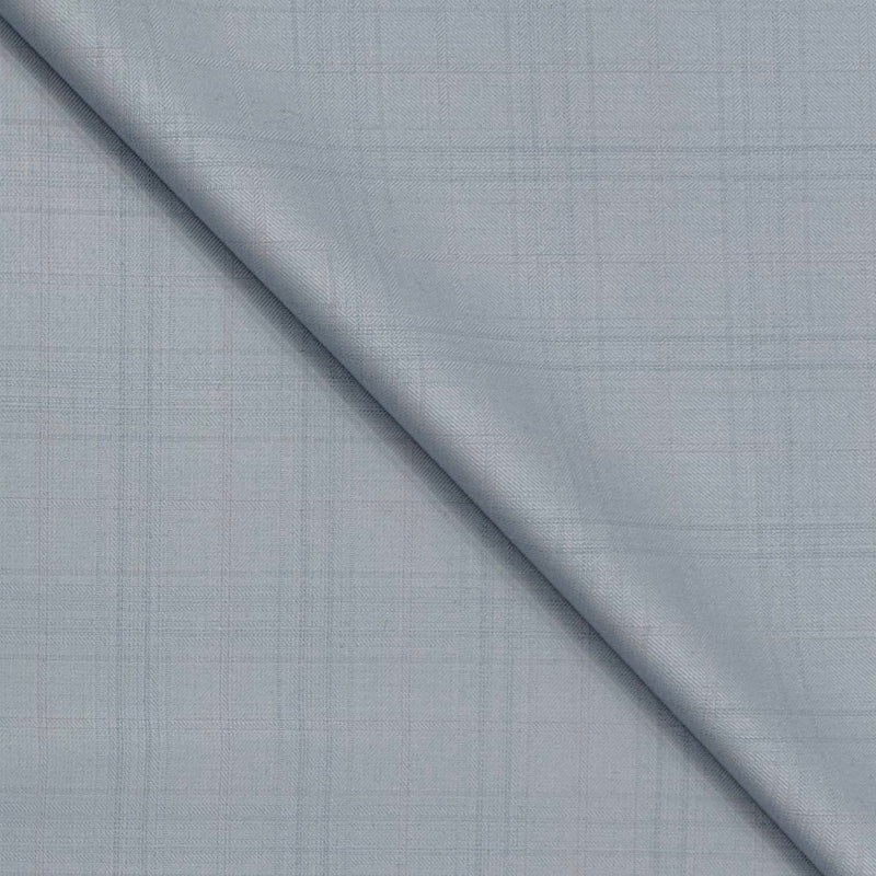 Suit Fabri Raymond Poly Viscose Broad Check Color Silver