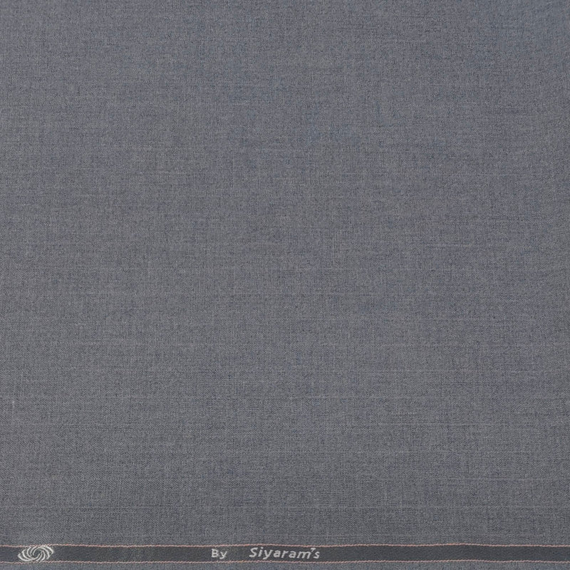 Pant Shirt Combo Pack Siyaram Grey Pant, Plain Poly Cotton Navy Blue Shirt Fabric