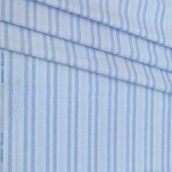 Shirt Fabric Mantire Poly Cotton Broad Patta Colour Sea Blue