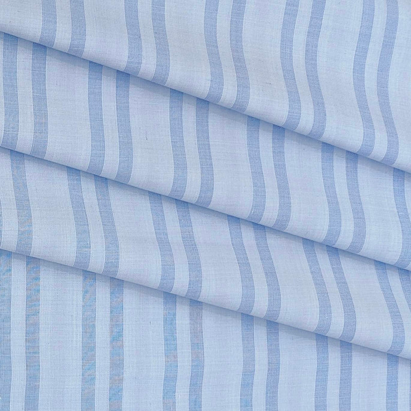 Shirt Fabric Mantire Poly Cotton Broad Patta Colour Sea Blue