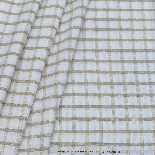 Shirt Fabric Mantire Poly Cotton Broad Check Colour  White