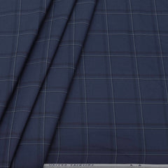 Shirt Fabric Mantire Poly Cotton Broad Check Colour Royal Blue