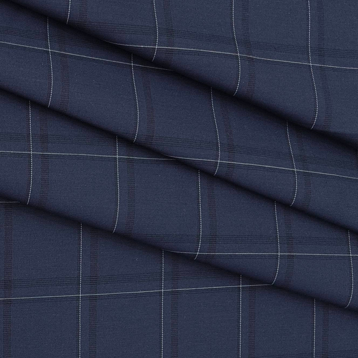 Shirt Fabric Mantire Poly Cotton Broad Check Colour Dark Blue