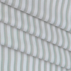 Shirt Fabric Mantire Poly Cotton Herringbone Colour White N Light Green