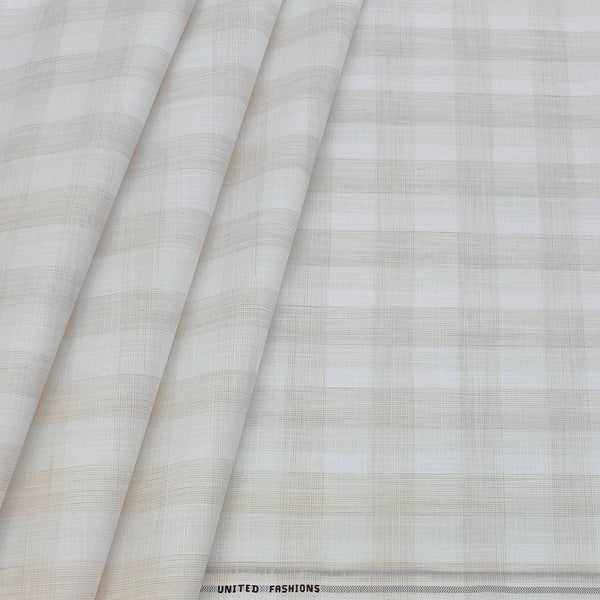 Shirt Fabric Mantire Poly Cotton Broad Check Colour Light Brown