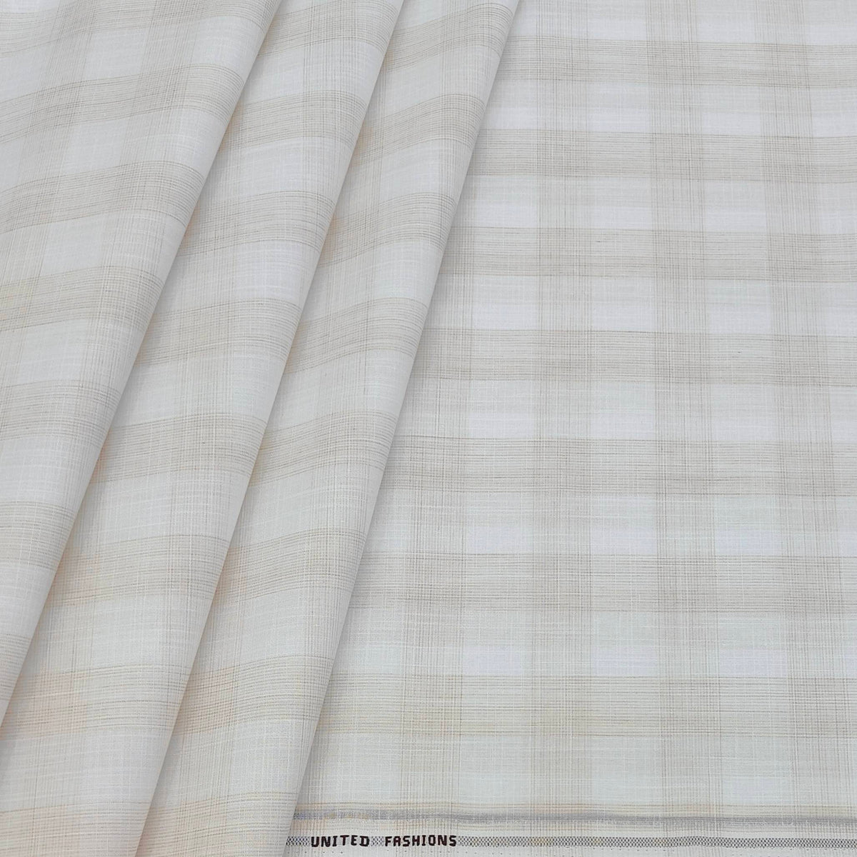 Shirt Fabric Mantire Poly Cotton Broad Check Colour Light Brown