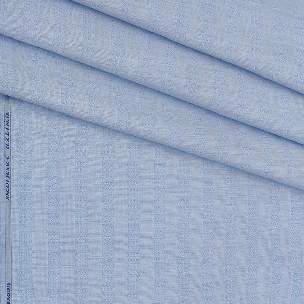 Shirt Fabric Mantire Poly Cotton Patta Jacquard Colour Blue