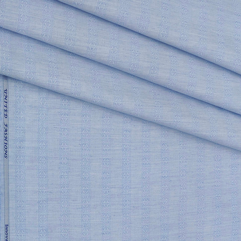 Shirt Fabric Mantire Poly Cotton Patta Jacquard Colour Blue