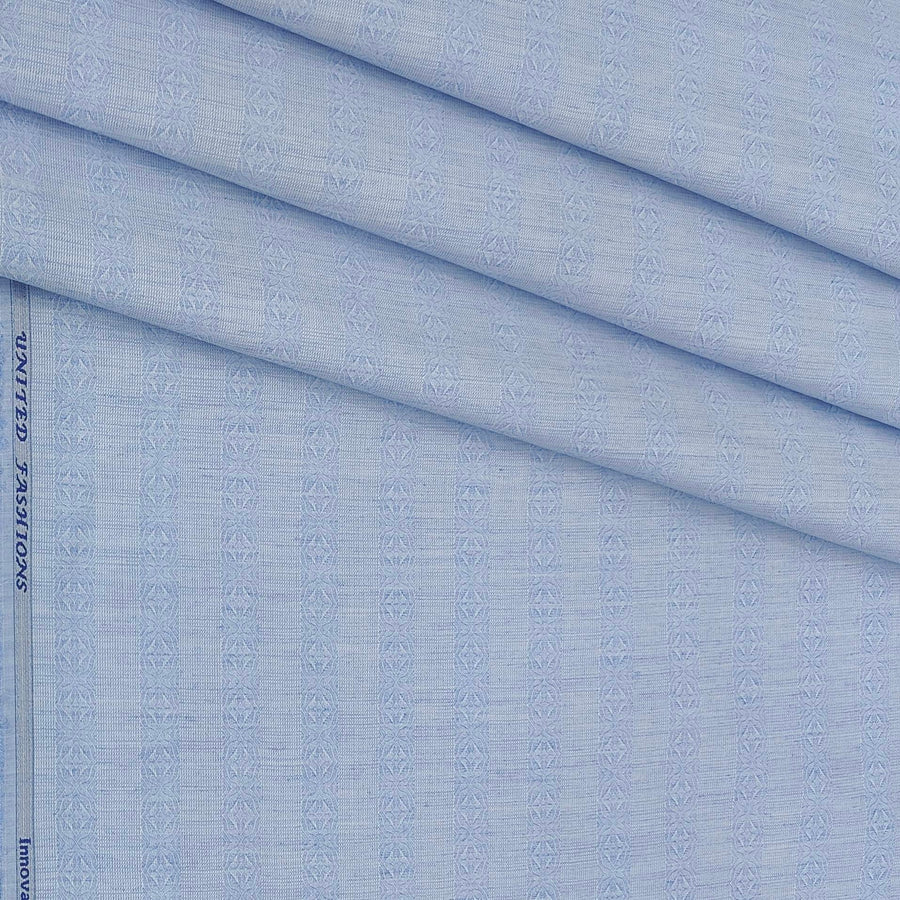 Shirt Fabric Mantire Poly Cotton Patta Jacquard Colour Blue