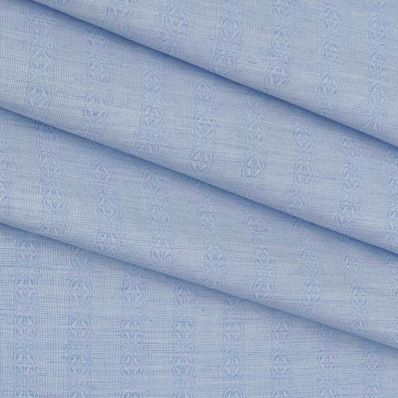 Shirt Fabric Mantire Poly Cotton Patta Jacquard Colour Blue