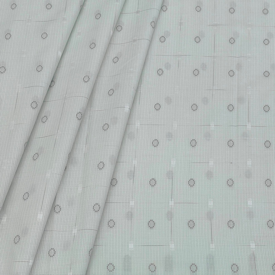 Shirt Fabric ManTire Poly Cotton Jacquard Colour Light Tea Green
