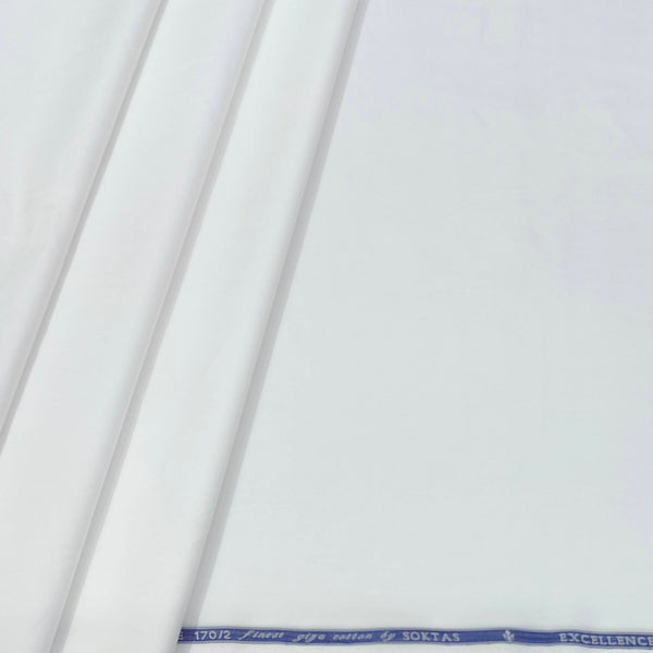 Shirt Fabric Soktas 170/2 Giza Cotton Plain Colour White