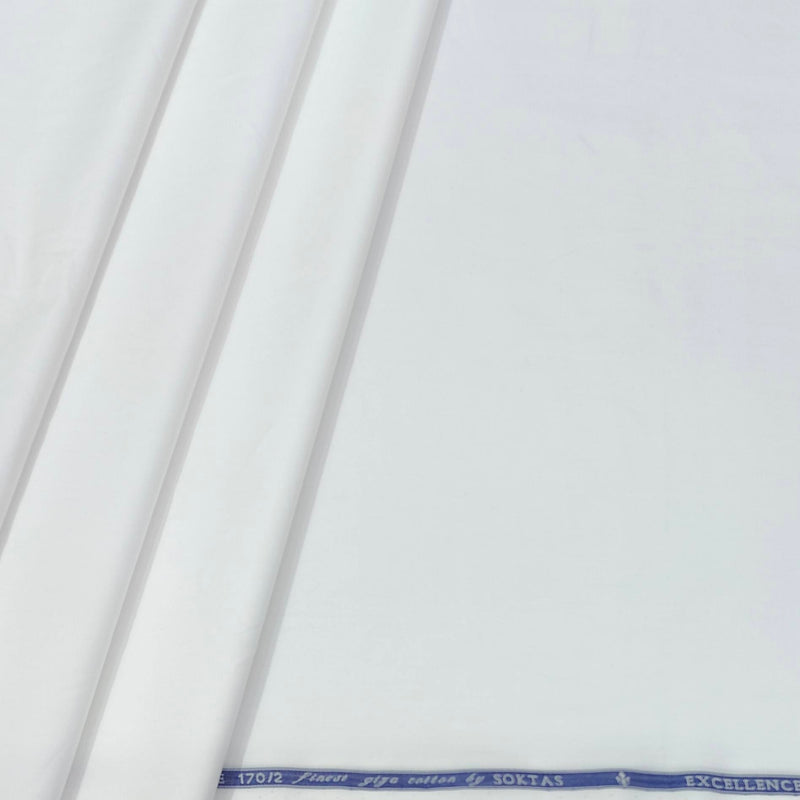 Shirt Fabric Soktas 170/2 Giza Cotton Plain Colour White