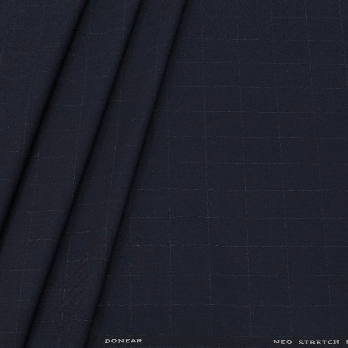 Trouser Fabric Donear 4Way Stretchable Premium Broad Check Colour Berry Blue
