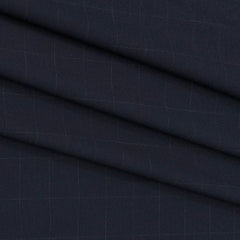 Trouser Fabric Donear 4Way Lycra Premium Broad Check Colour Berry Blue