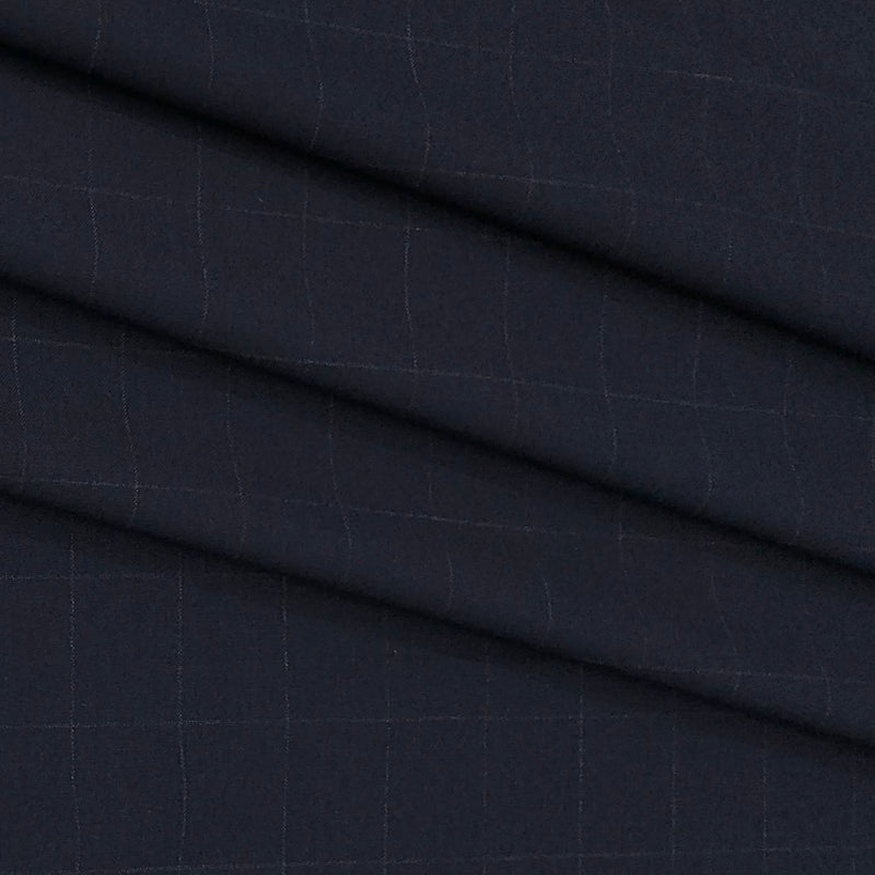 Trouser Fabric Donear 4Way Lycra Premium Broad Check Colour Berry Blue