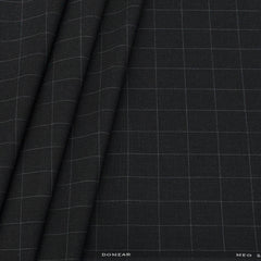Trouser Fabric Donear 4Way Lycra Premium Broad Check Colour Onyx Grey
