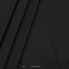 Trouser Fabric Donear 4Way Lycra Premium Broad Check Colour True Black
