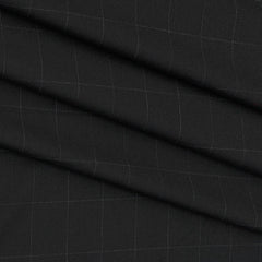 Trouser Fabric Donear 4Way Lycra Premium Broad Check Colour True Black