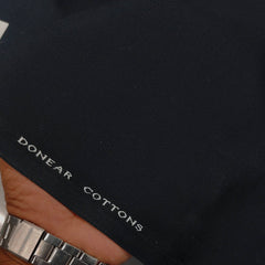Trouser Fabric Donear Pure Cotton Textured Colour Dark Midnight Blue