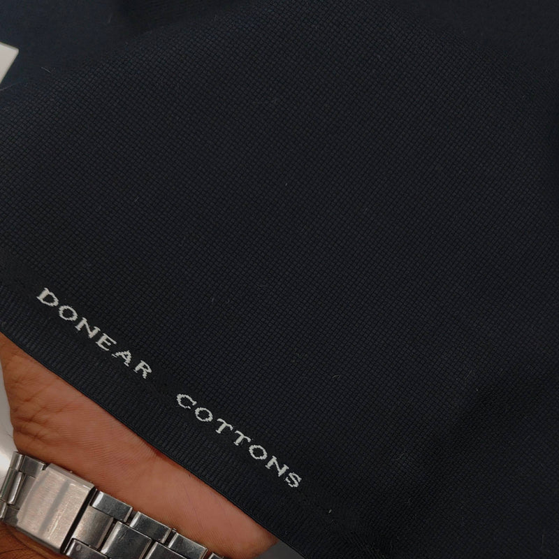 Trouser Fabric Donear Pure Cotton Textured Colour Dark Midnight Blue