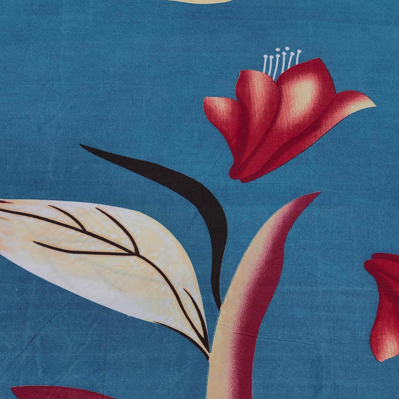 Raymond Bedsheet Microfiber Blue flower Print