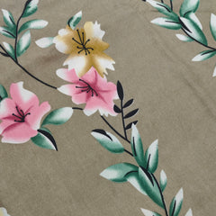 Raymond Bedsheet Microfiber Brown flower Print