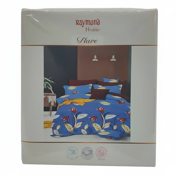 Raymond Bedsheet Microfiber Blue flower Print