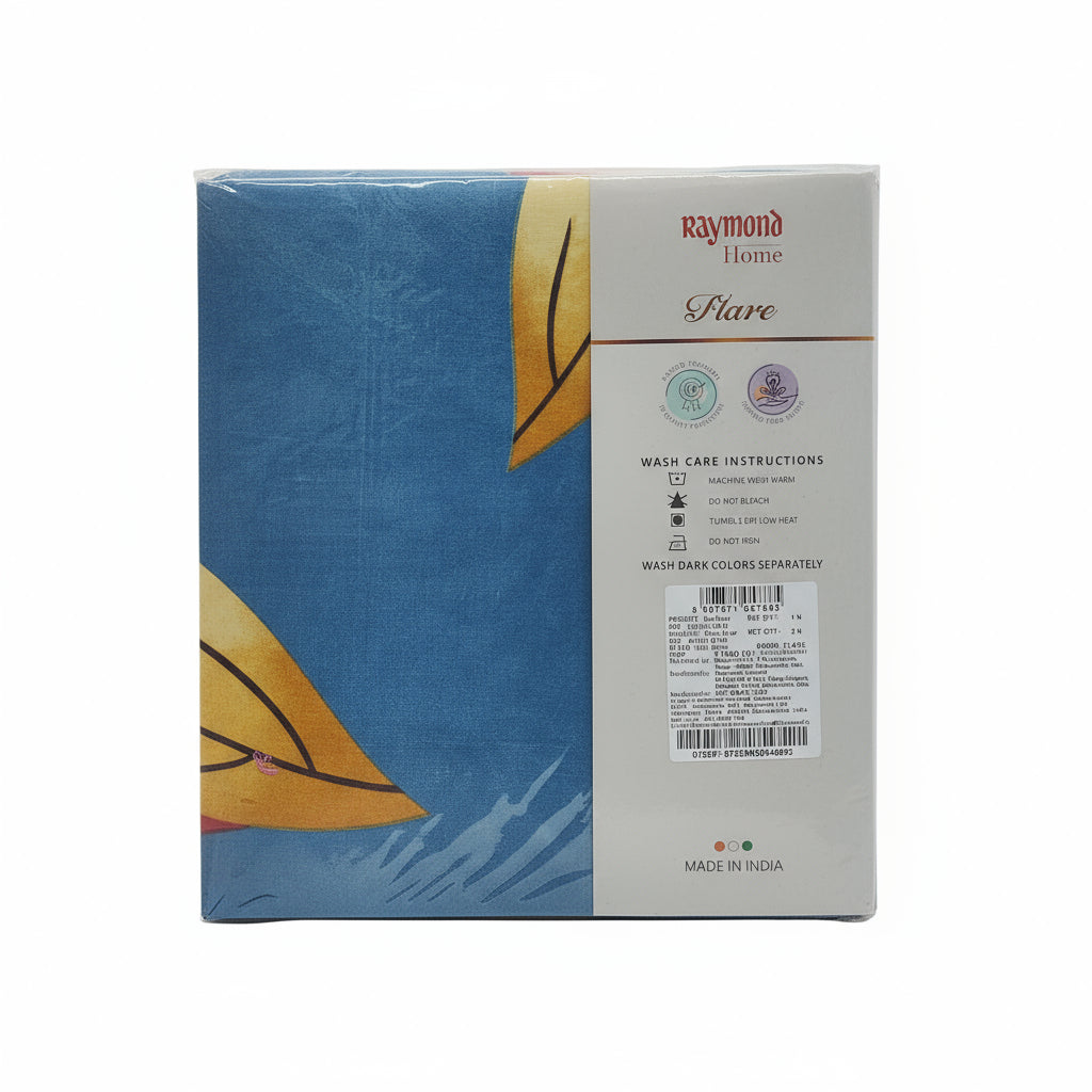 Raymond Bedsheet Microfiber Blue flower Print