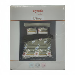 Raymond Bedsheet Microfiber Light Green flower Print