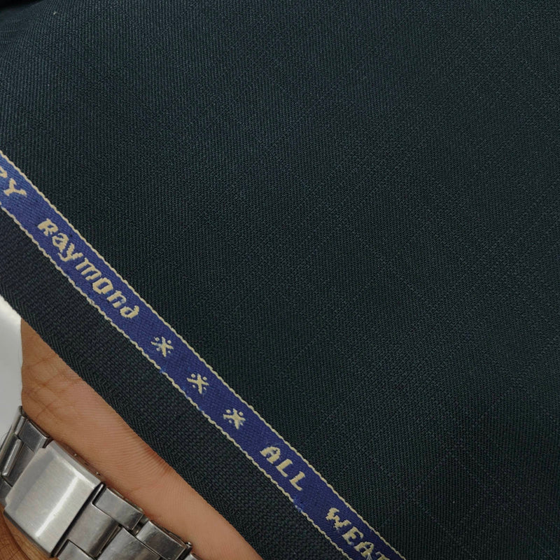 Suit Fabric Raymond Wool Blended Mild Check Color Greenish Blue