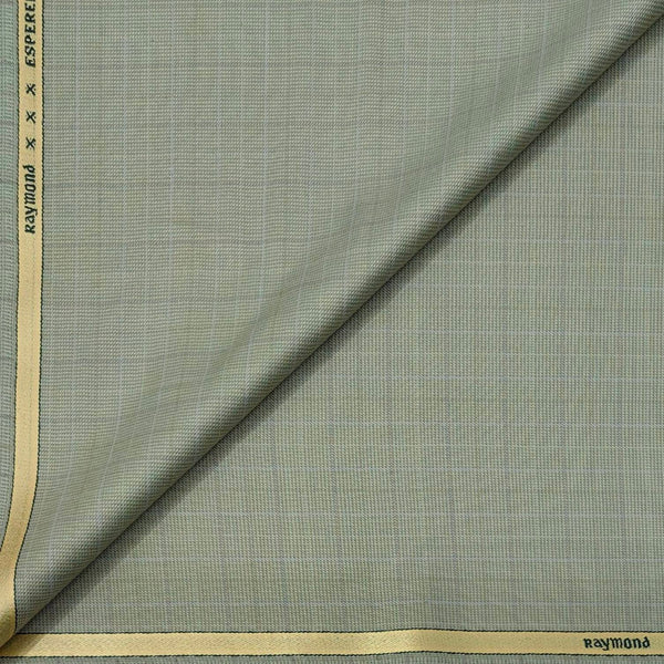 Trouser Fabric Raymond Wool Blended Check Colour Gin Green