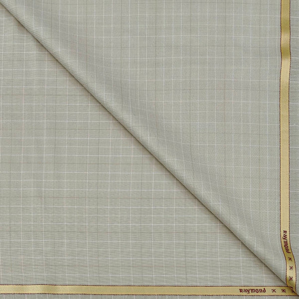 Trouser Fabric Raymond Wool Blended Check Colour Light Beige