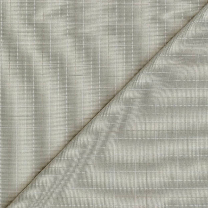Trouser Fabric Raymond Wool Blended Check Colour Light Beige