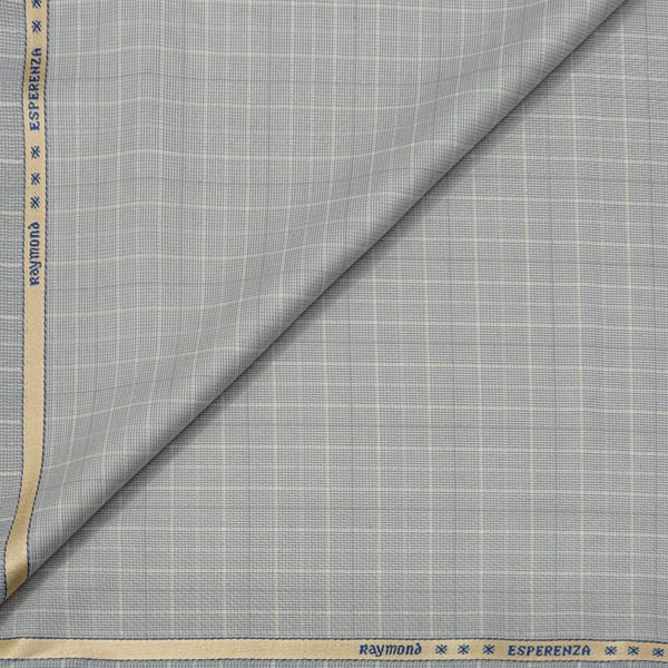 Trouser Fabric Raymond Wool Blended Check Colour Light Brownish Grey