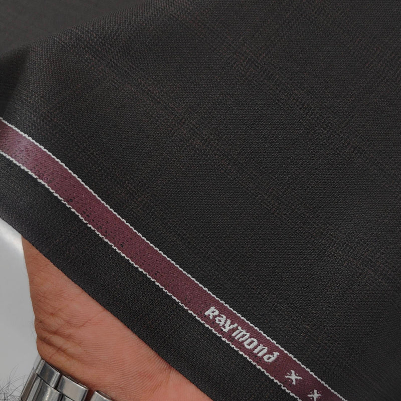 Trouser Fabric Raymond Wool Blended Check Colour Wenge Coffee