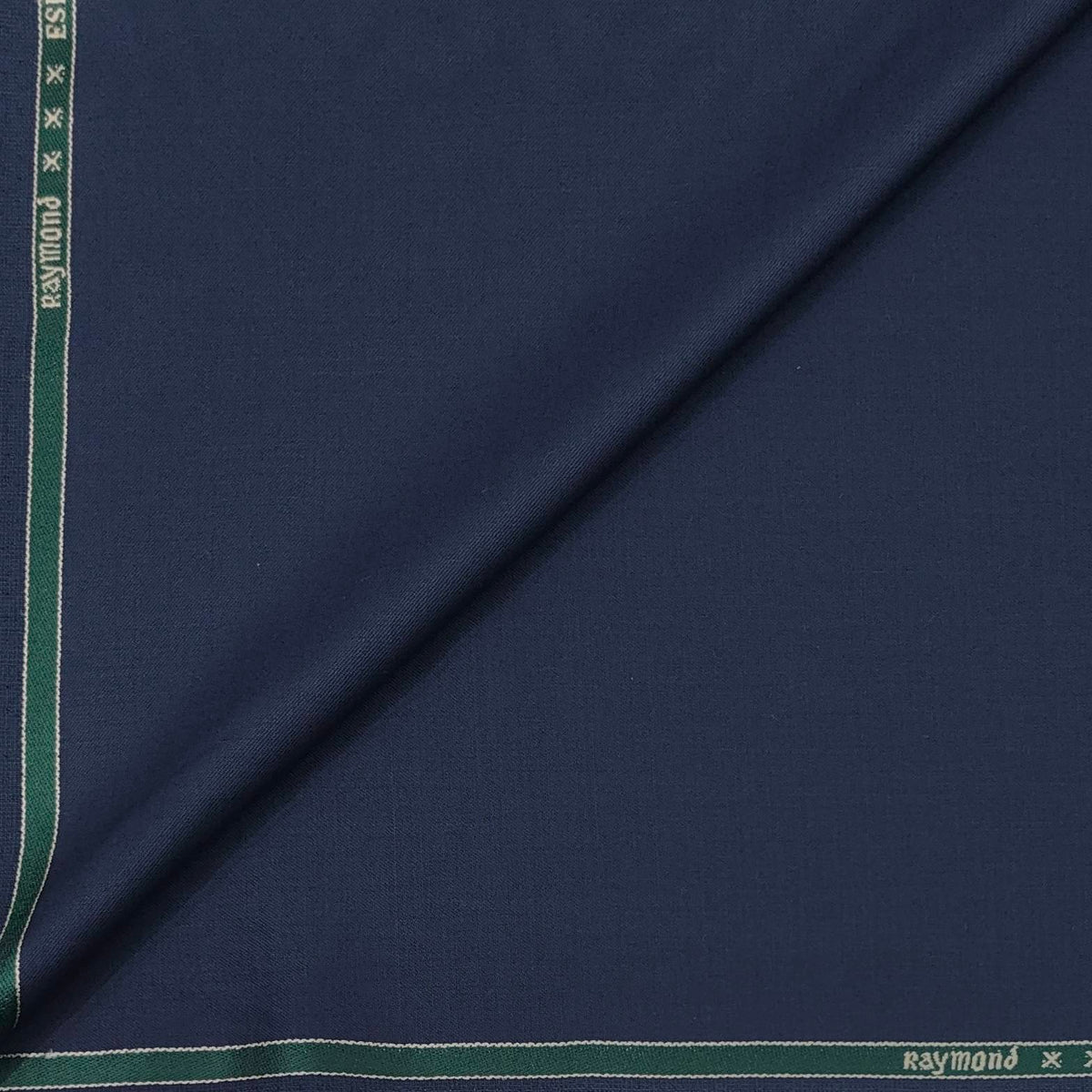 Trouser Fabric Raymond Wool Blended Plain Colour Cobalt Blue