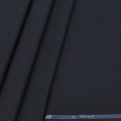 Trouser Fabric Siyaram Poly Viscose Broad Check Color Blackish Blue