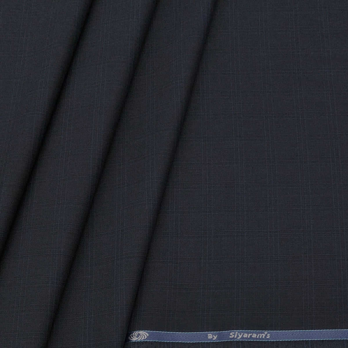 Trouser Fabric Siyaram Poly Viscose Broad Check Color Blackish Blue
