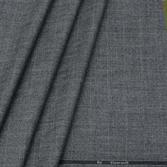Trouser Fabric Siyaram Poly Viscose Check Color Worsted Grey