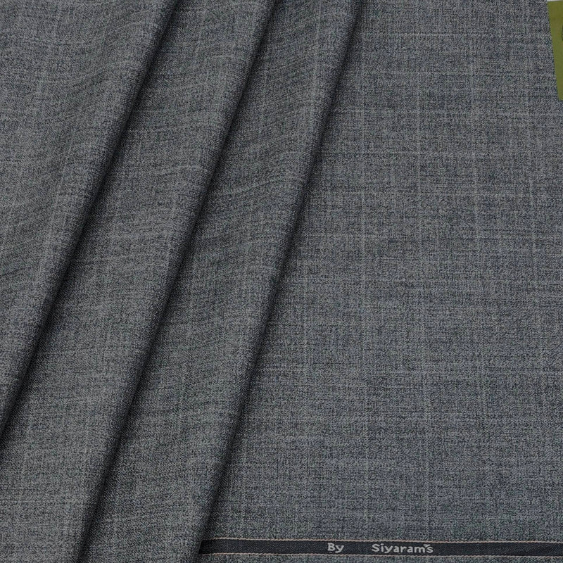 Trouser Fabric Siyaram Poly Viscose Check Color Worsted Grey