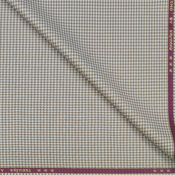 Trouser Fabric Raymond Poly Viscose Zig Zag Colour Brown N Off White