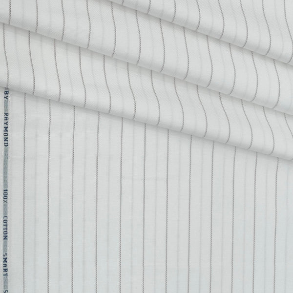 Shirt Fabric Raymond Stretchable Giza Cotton Broad Lining Colour Brown N Off White