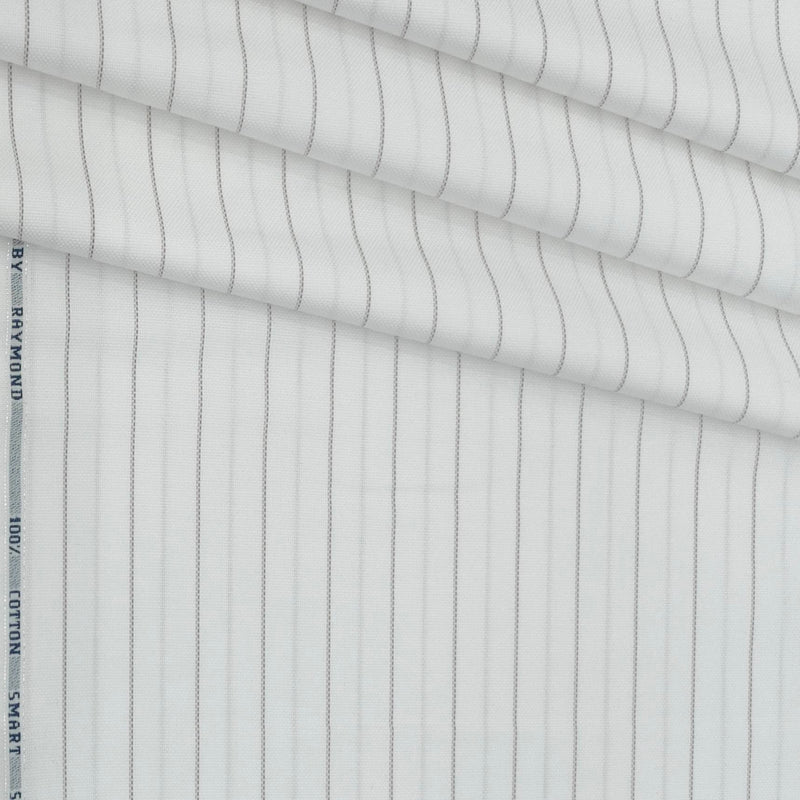 Shirt Fabric Raymond Stretchable Giza Cotton Broad Lining Colour Brown N Off White