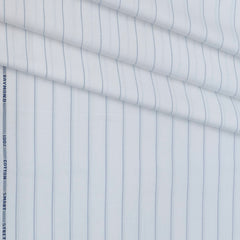 Shirt Fabric Raymond Stretchable Giza Cotton Broad Lining Colour Blue N White