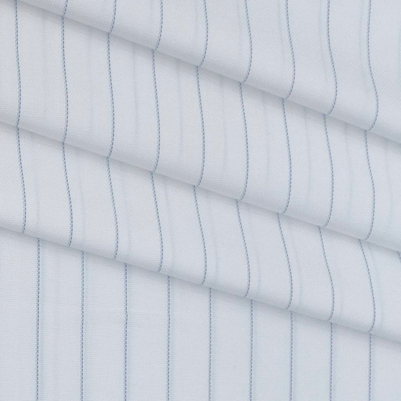 Shirt Fabric Raymond Stretchable Giza Cotton Broad Lining Colour Blue N White