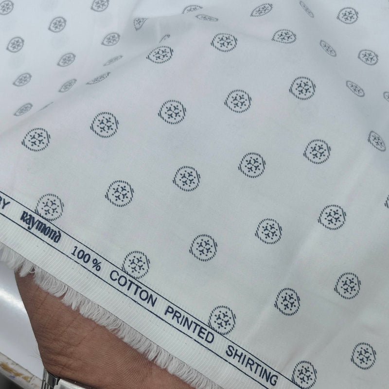 Shirt Fabric Raymond Giza Cotton Printed Colour Black N White