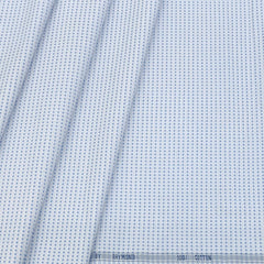 Shirt Fabric Raymond Giza Cotton Dotted Colour Blue N White
