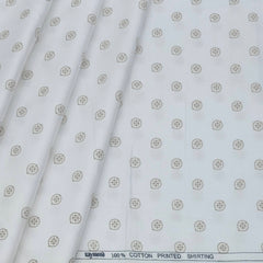 Shirt Fabric Raymond Giza Cotton Printed Colour Brown N White